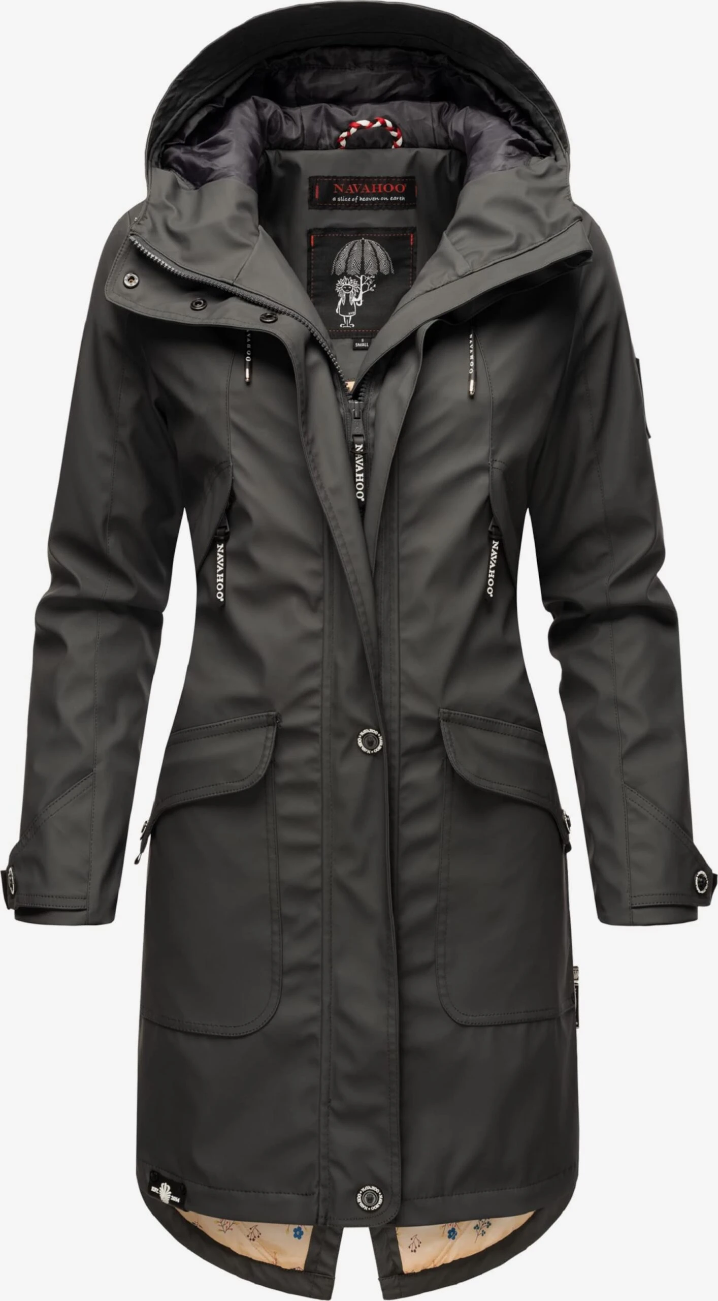 Navahoo Manteaux De Pluie Manteau Mi-saison Schötchen Femme Anthracite 4 Navahoo Manteaux De Pluie Manteau Mi-saison Schötchen Femme Anthracite – Image 4