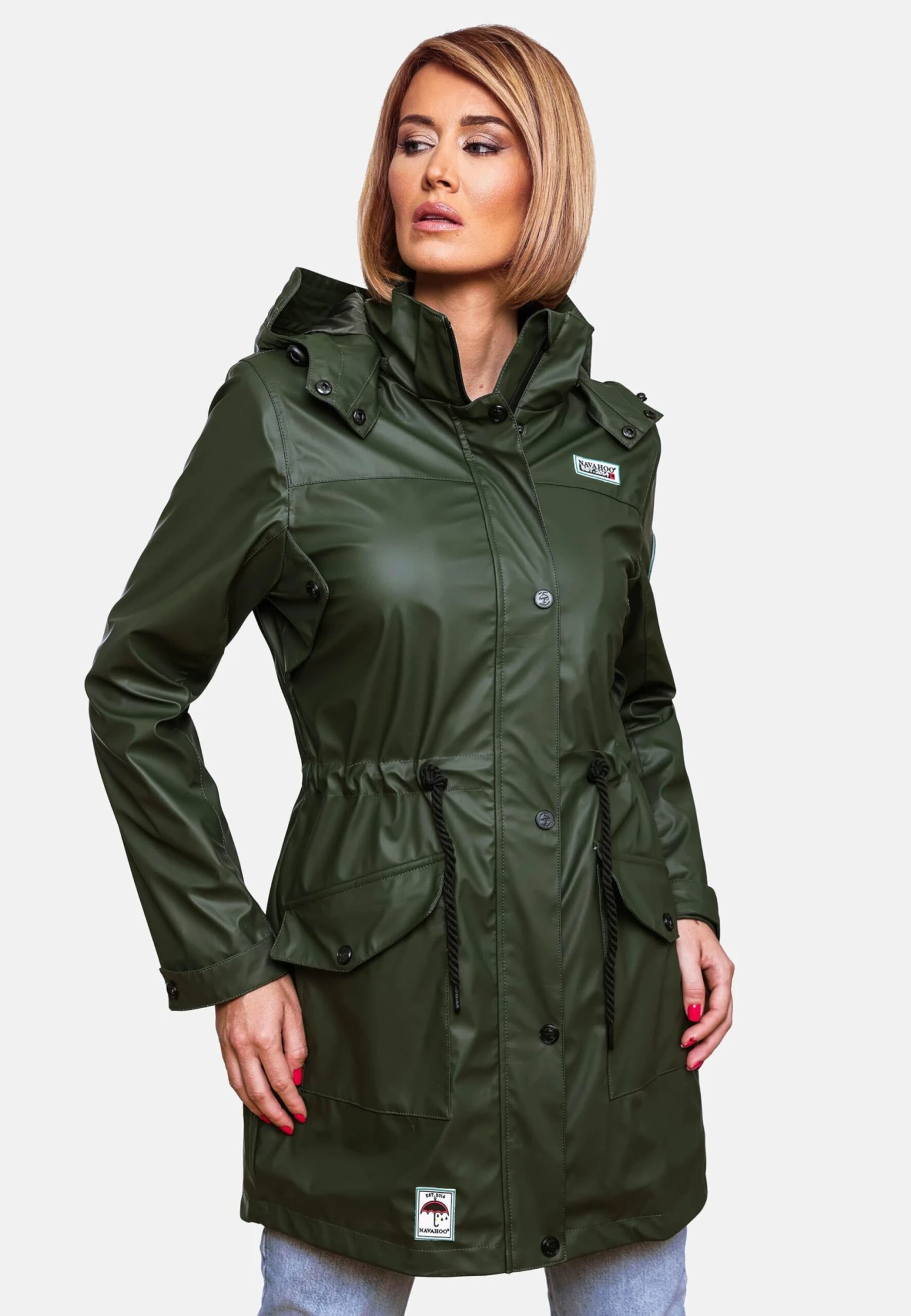 Navahoo Manteaux De Pluie Manteau Mi-saison Deike Femme Olive 5 Navahoo Manteaux De Pluie Manteau Mi-saison Deike Femme Olive – Image 5