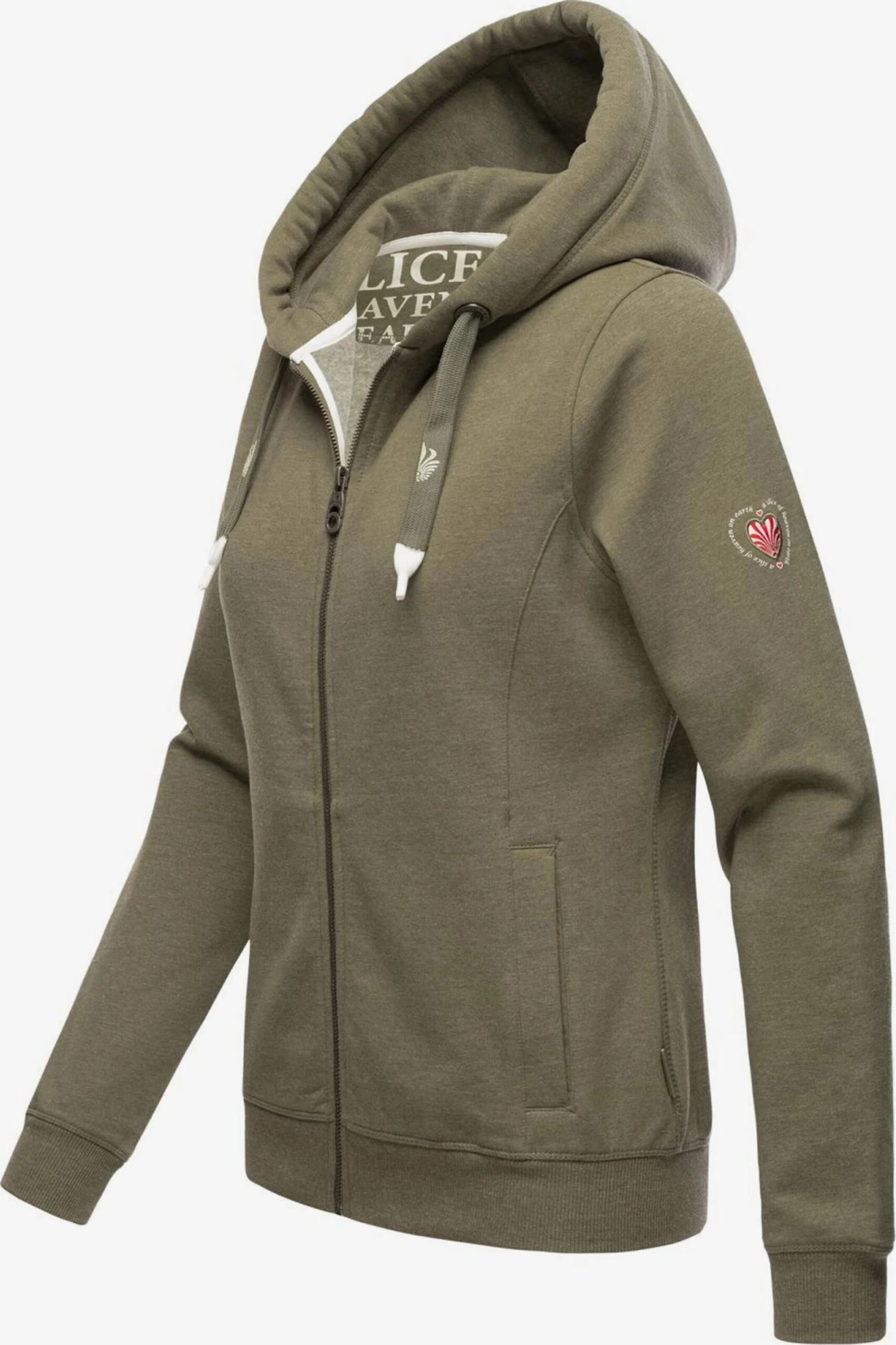 Navahoo Sweats Zippés Veste De Survêtement Engelshaar Femme Olive 3 Navahoo Sweats Zippés Veste De Survêtement Engelshaar Femme Olive – Image 3