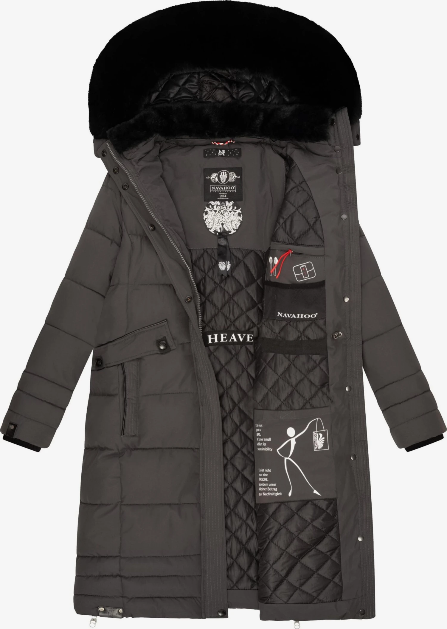 Navahoo Manteaux Dhiver Manteau D’hiver Fahmiyaa Femme Anthracite 6 Navahoo Manteaux Dhiver Manteau D’hiver Fahmiyaa Femme Anthracite – Image 6