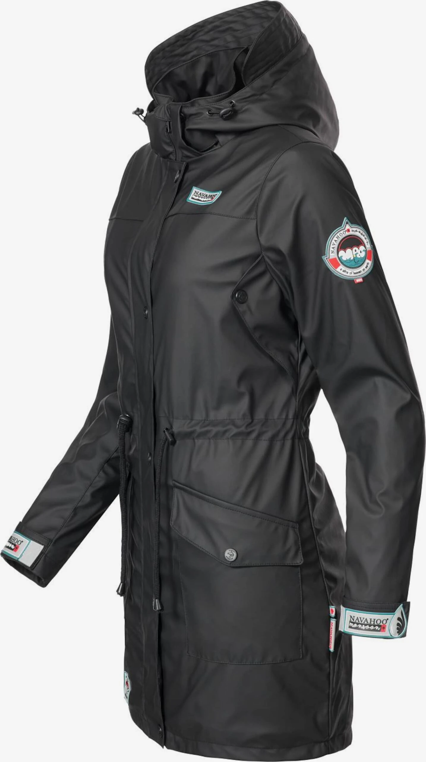 Navahoo Manteaux De Pluie Manteau Mi-saison Deike Femme Noir 3 Navahoo Manteaux De Pluie Manteau Mi-saison Deike Femme Noir – Image 3