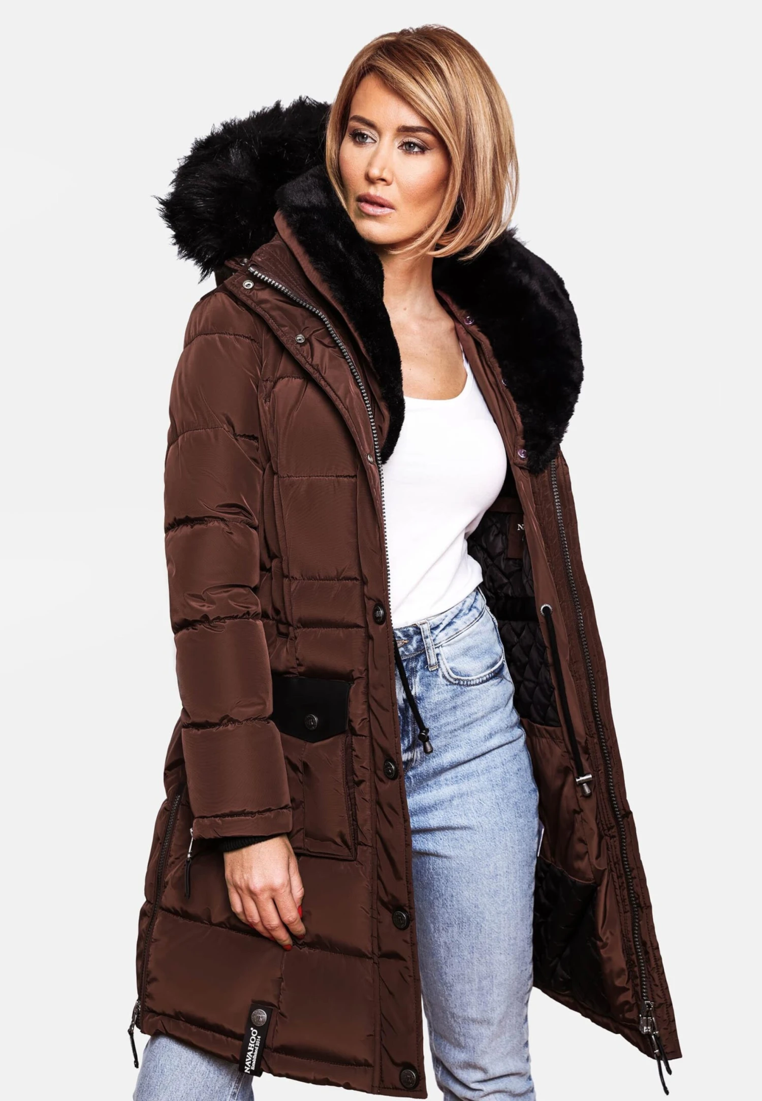 Navahoo Manteaux Dhiver Manteau D’hiver Sinja Femme Chocolat 9 Navahoo Manteaux Dhiver Manteau D’hiver Sinja Femme Chocolat – Image 9