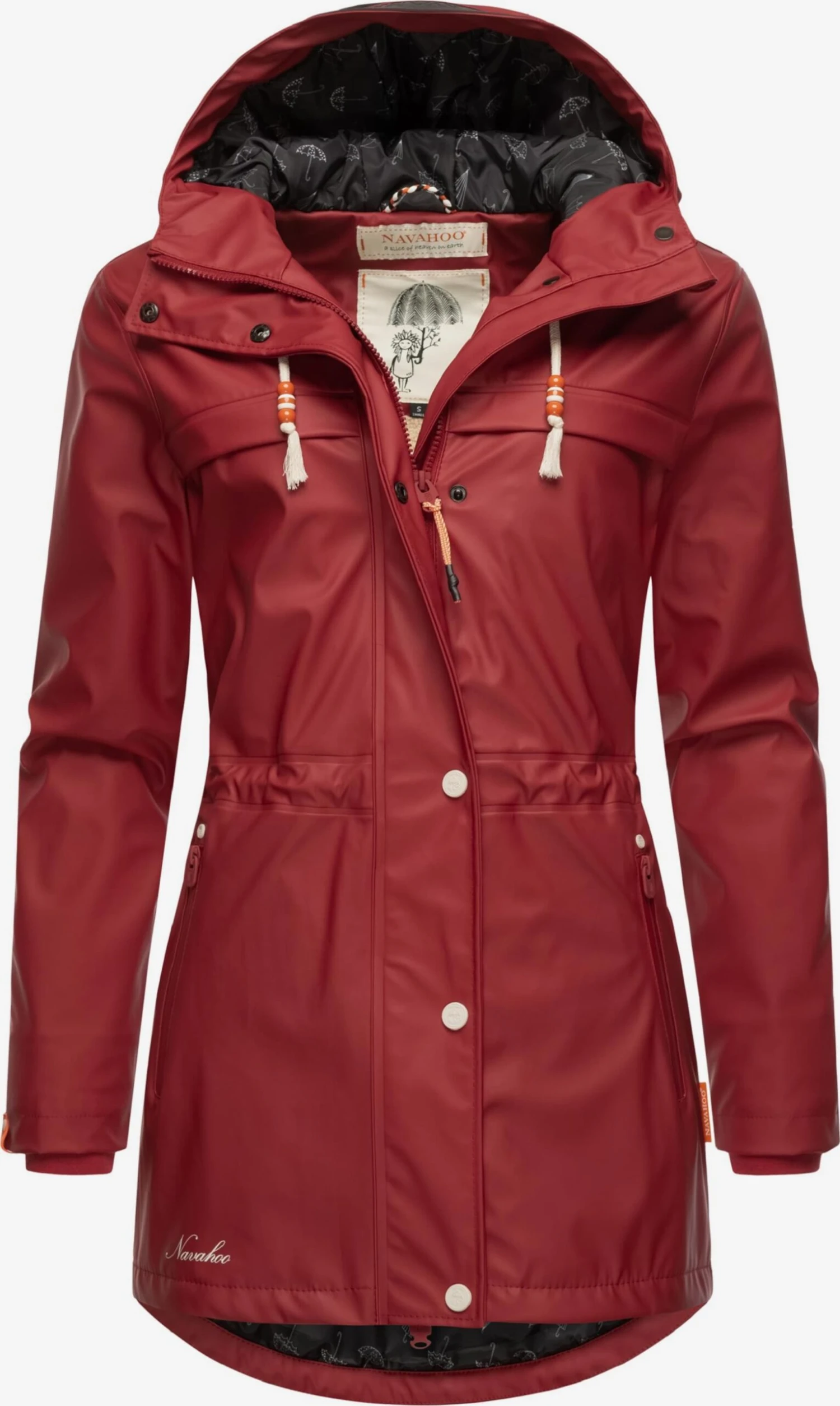 Navahoo Manteaux De Pluie Manteau Mi-saison Rainy Forest Femme Rouge 4 Navahoo Manteaux De Pluie Manteau Mi-saison Rainy Forest Femme Rouge – Image 4