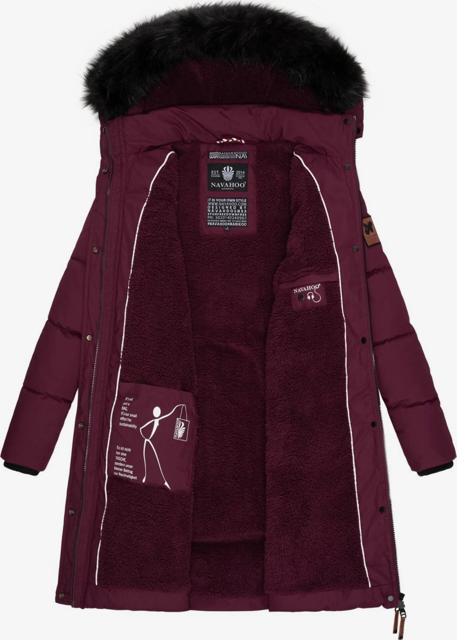 Navahoo Manteaux Dhiver Manteau D’hiver Cosimaa Femme Rouge Foncé 6 Navahoo Manteaux Dhiver Manteau D’hiver Cosimaa Femme Rouge Foncé – Image 6