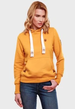 Navahoo Sweats à Capuche Sweat-shirt Damlaa Femme Jaune Dor -Navahoo dd681077d0088ff9f4b2eaba1d8c1fc6
