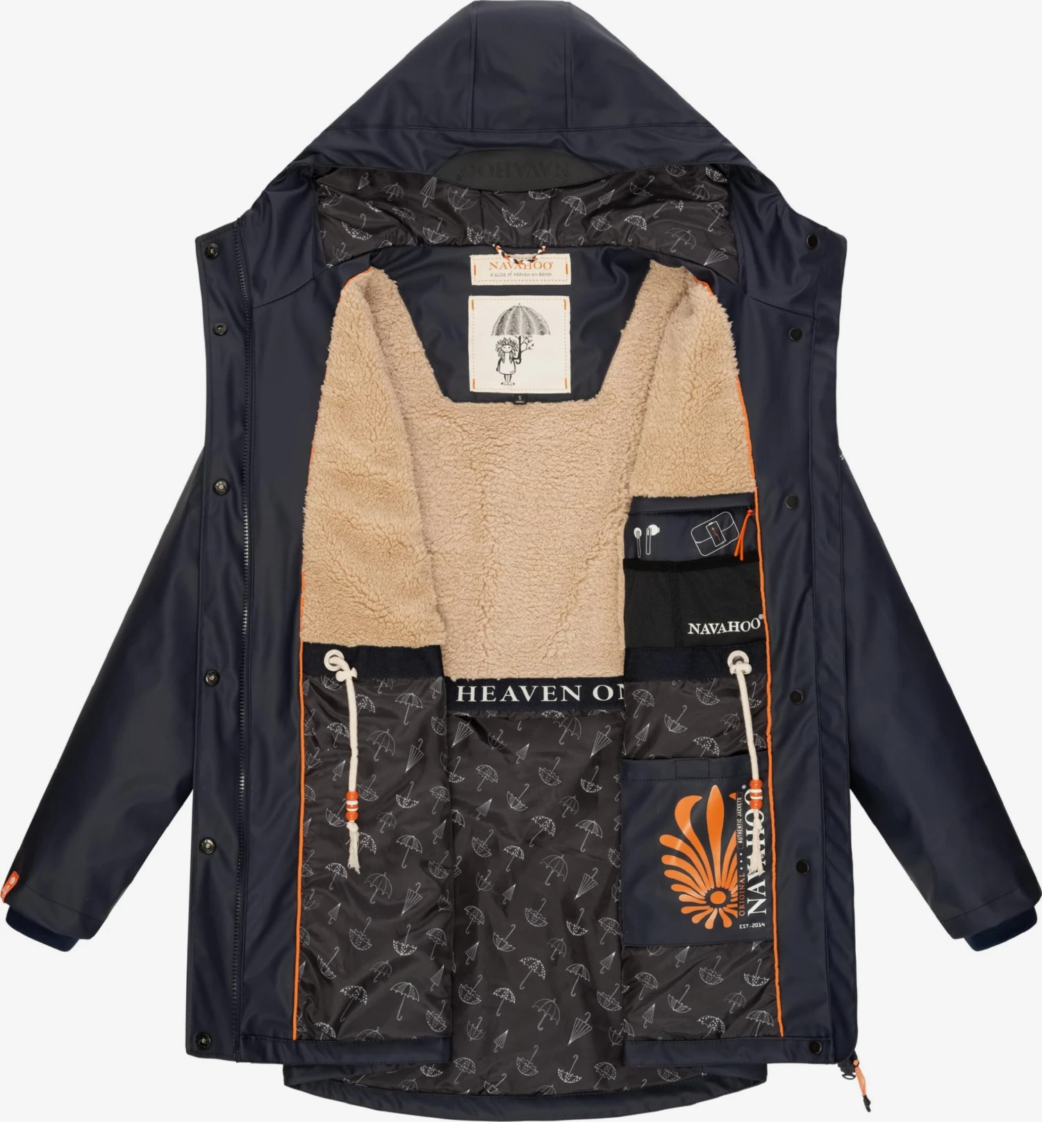 Navahoo Manteaux De Pluie Manteau Mi-saison Rainy Forest Femme Bleu Foncé 5 Navahoo Manteaux De Pluie Manteau Mi-saison Rainy Forest Femme Bleu Foncé – Image 5