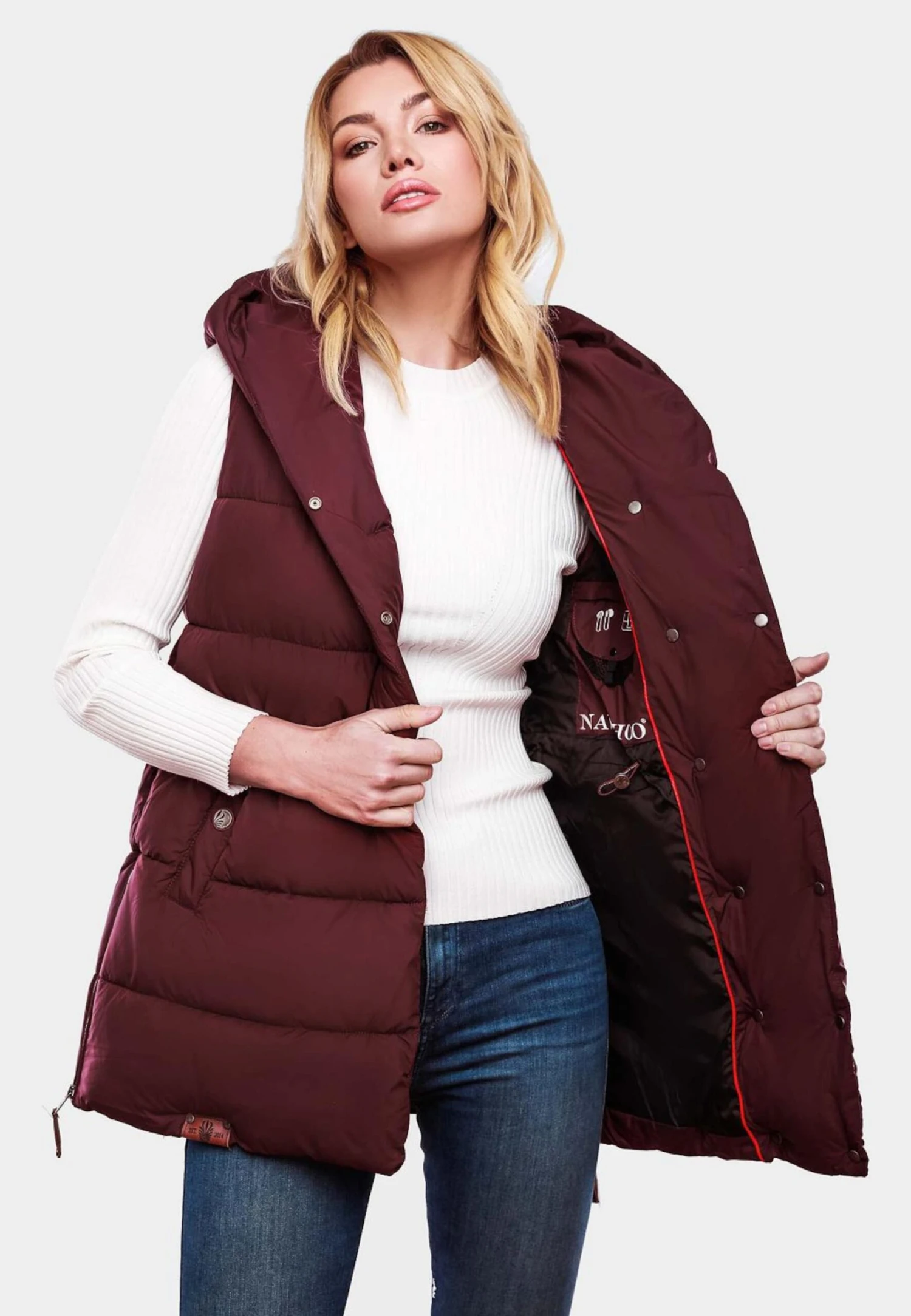 Navahoo Vestes Sans Manches Gilet Madilynaa Femme Bordeaux 7 Navahoo Vestes Sans Manches Gilet Madilynaa Femme Bordeaux – Image 7