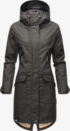 Navahoo Manteaux De Pluie Manteau Mi-saison Schötchen Femme Anthracite